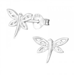 Silver Dragonfly Stud Earrings
