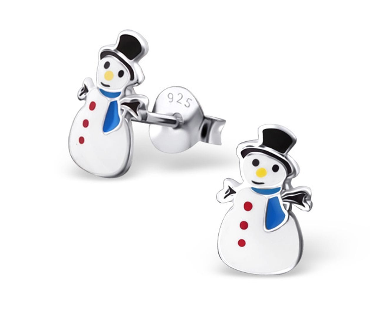 Kids Sterling Silver Snowman Earrings