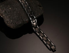 Stainless Steel Mens Black Magnetic Bracelet