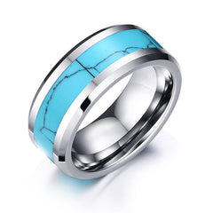 Tungsten Carbide Kallaite Inlayed Rings