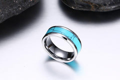 Tungsten Carbide Kallaite Inlayed Rings