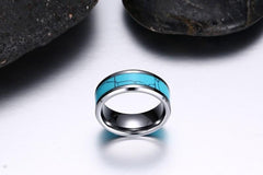 Tungsten Carbide Kallaite Inlayed Rings