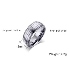 Silver Tungsten Buddhism's Scriptures Rings