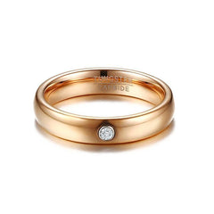 Rose Gold CZ Tungsten Wedding Ring for Women - OK