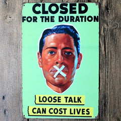 Loose Talk Quote Metal Tin Poster