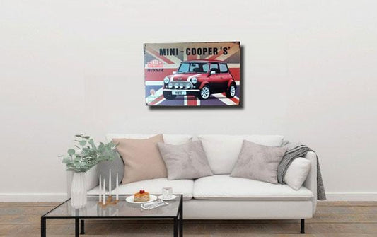 Mini Cooper Metal Tin Poster