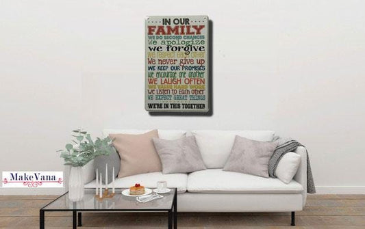 Family Quote Metal Tin Sign Poster