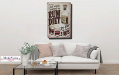 Rum Quote vintage Art Metal Poster