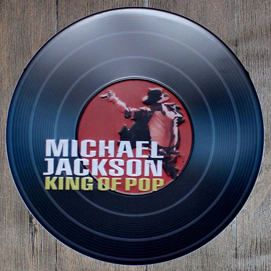 Micheal Jackson King of Pop Round Embossed Metal Tin Sign Poster