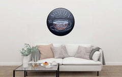 Mocha Chocolate Round Embossed Metal Tin Sign Poster