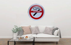 No Smoking Round Embossed Metal Tin Sign Poster