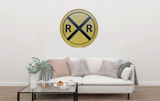 RXR Round Embossed Metal Tin Sign Poster