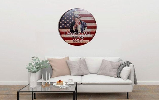 I Want You To Be Number One Round Embossed Metal Tin Sign Poster