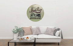 Road Race Round Embossed Metal Tin Sign Poster