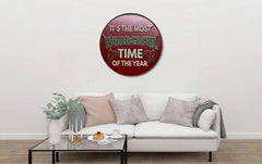 Its The Most Wonderful Time Round Embossed Metal Tin Sign Poster