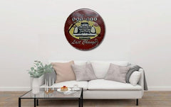 Filling Station Gas & Oil Round Embossed Metal Tin Sign Poster