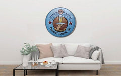 Fresh & Cold Beer Round Embossed Metal Tin Sign Poster