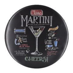 Martini Round Embossed Metal Tin Sign Poster