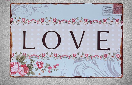 Love Metal Tin Wall Poster