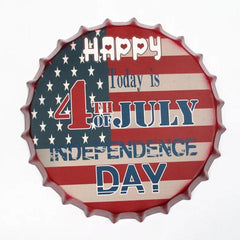 Happy 4th July Independence day Beer Cap Metal Tin Sign Poster