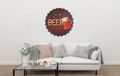 Ice Cold Beer Sold Beer Cap Metal Tin Sign Poster
