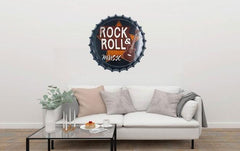 Rock & Roll Music Beer Cap Metal Tin Sign Poster