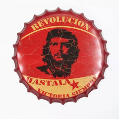 Revolucion Hastala Beer Cap Metal Tin Sign Poster