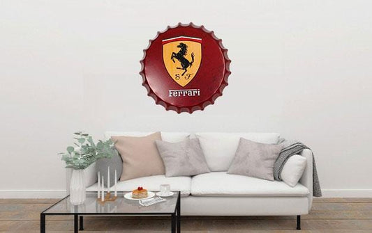 Ferrari Beer Cap Metal Tin Sign Poster