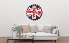 Keep Calm & Carry On Beer Cap Metal Tin Sign Poster