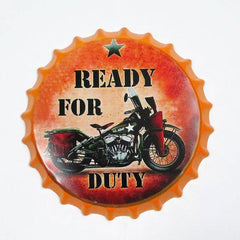 Ready For Duty Beer Cap Metal Tin Sign Poster