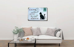 Vintage Cat Flamingo Tin Wall Poster