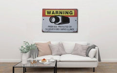 Video Surveillance Warning Metal Tin Poster