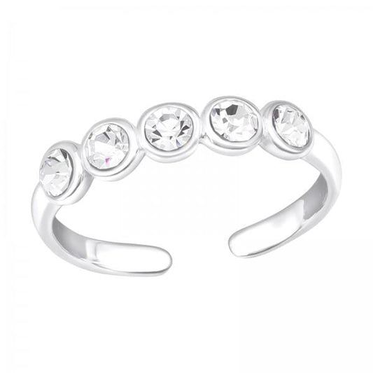 Silver Dot Link Toe Ring