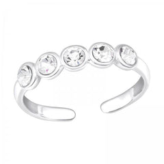 Silver Dot Link Toe Ring