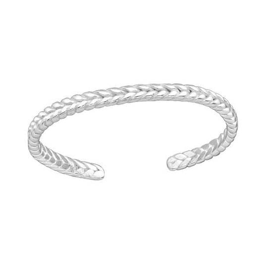 Silver Braided  Toe Ring