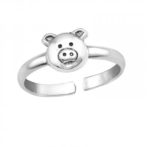 Silver Pig Adjustable Toe Ring