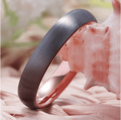 Tungsten 8mm Rose Gold Wedding Ring for Men