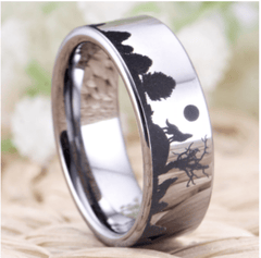 Tungsten Silver Wedding Ring