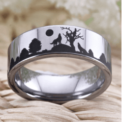 Tungsten Silver Wedding Ring