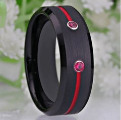 Tungsten Black CZ Wedding Ring
