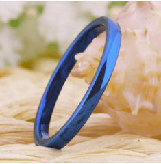 Tungsten 2mm Blue Wedding Rings for Women