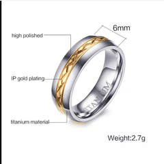 Gold & Silver Titanium Wedding Ring