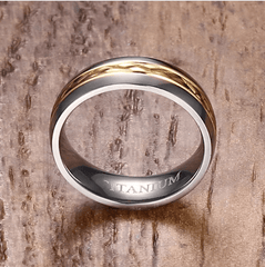 Gold & Silver Titanium Wedding Ring