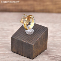 24K Gold Plated Sterling Silver Shadow Crystal Ring