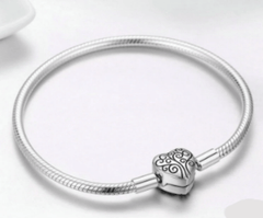 Sterling Silver Tree of  Life Heart Bracelet