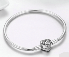 Sterling Silver Tree of Life Heart Bracelet