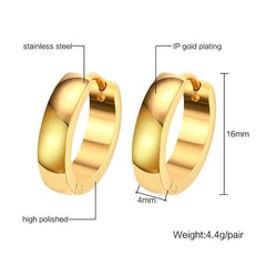 Stainless Steel Gold Hoop Earrings