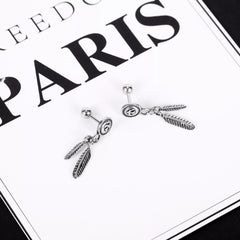 Vintage Feather Dangle Earrings