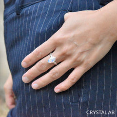 Silver Crystal AB Ring