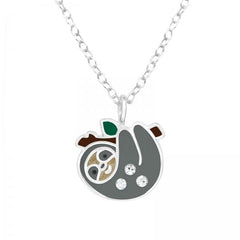 Kids  Silver Sloth Necklace